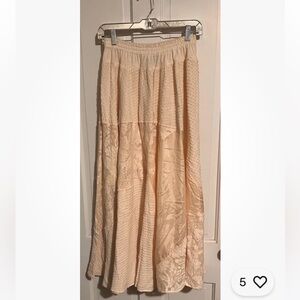 Carole Little Saint Tropez West Silk Cotton Patchwork Midi Lace Peasant Skirt 10